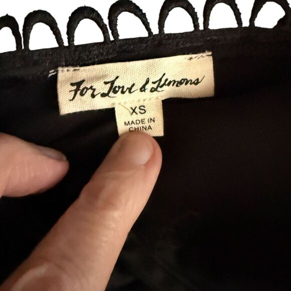 For Love & Lemons Black Ruffle Open Front Satin Slip Dress Size XS - Picture 8 of 14